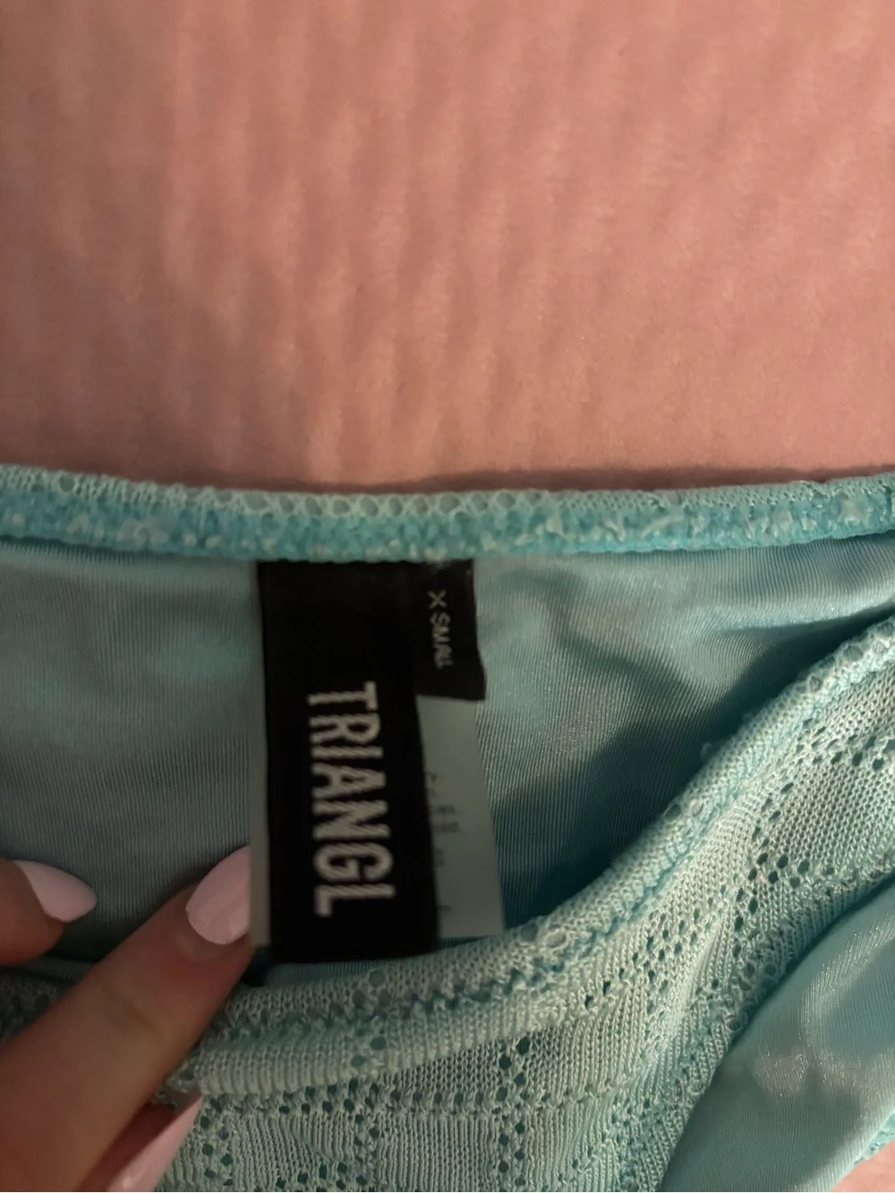 triangl swimwear Light Aqua Lace-Textured Bikini Set